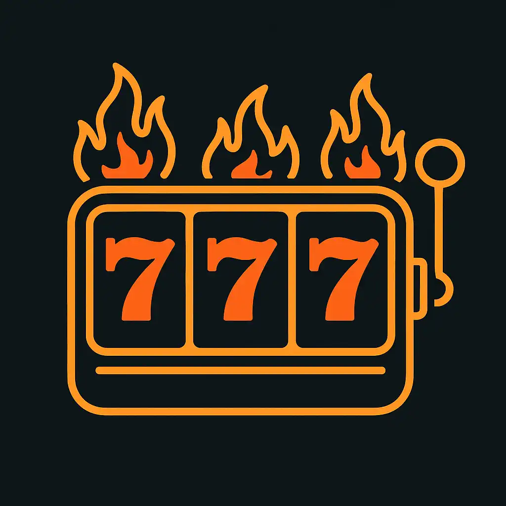 Illustration de rouleaux de machine à sous tournant avec des effets de feu